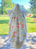 Handmade Floral Tie Top Adjustable Tank from vintage fabric