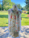 Handmade Floral Tie Top Adjustable Tank from vintage fabric