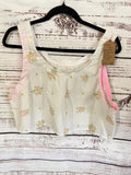 Cropped tank top made from vintage sheet
