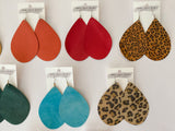 18 Pairs Large Teardrop Leather Earrings Wholesale Bundle