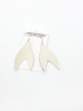 Mermaid Tails Leather Earrings White