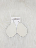 Teardrop Leather Earrings Large Solid Color