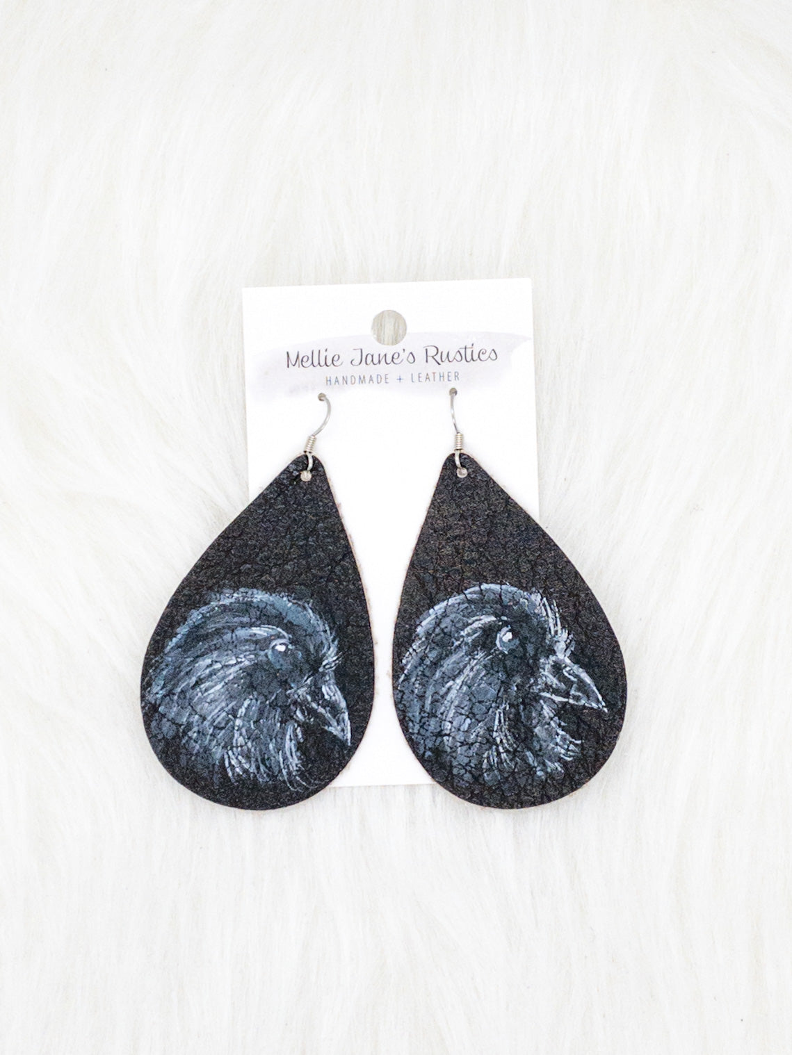 Black Icon Lightweight Leather Earrings