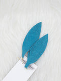 Large Leather Fringe Feather Turquoise Suede