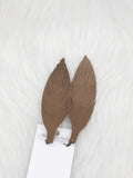 Large Leather Fringe Feather Gold Lame