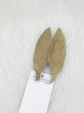 Large Leather Fringe Feather Olive Animal Print