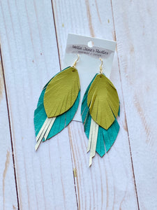 Layered Recycled Leather Earrings