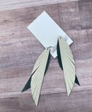 Layered Recycled Leather Feather Earrings